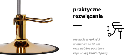 Karrige parukerie System Lile Gold, profesionale, e zezë me ar