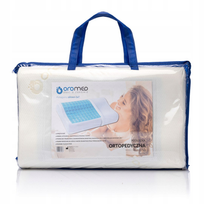 Jastëk ortopedik OROMED ORO RELAX GEL XL, memory foam me xhel ftohës, 60x40x12 cm, i bardhë