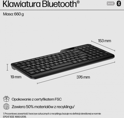 Tastierë HP, numerike, wireless, UK, e zezë