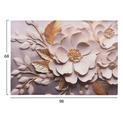 Pikturë murale GOBI Series HM4862, kanavacë e printuar, 98x68cm, ngjyrë e artë me të bardhë