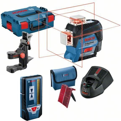 Ласерска линија Bosch GLL 3-80 C, 3 x 360°, опсег 30 m, црвена