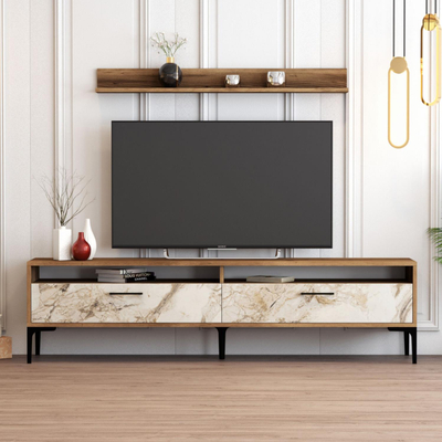 Set për TV Melaminë mermeri (HM9517.04), bardhë