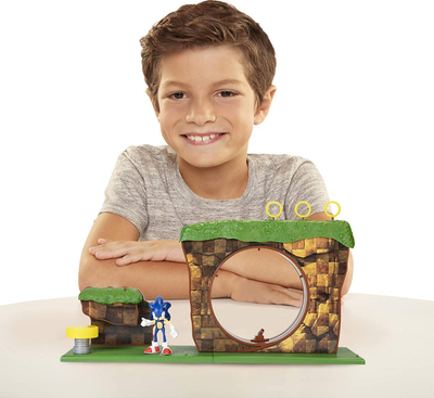 Set loje Sonic the Hedgehog Green Hill Zone JAKKS, figurë 6 cm, 10 pjesë, multikolor