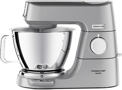 Mikser planetar Kenwood Titanium Chef Baker KVC85.594SI, 1200W, tas çeliku 5L, ngjyrë argjendtë