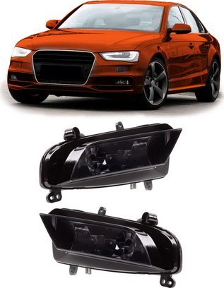 Drita mjegulle Audi A4 B8 Facelift, set përpara, H8, ngjyrë smoke e zezë