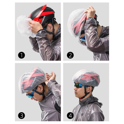 Mbulesë shiu për helmetë biçiklete Rockbros 20001W, kundër ujit, reflektuese, e bardhë