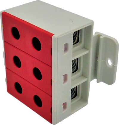 Klemë shine INCOBEX ELPLAST Rail Connector, 3 pole, 35mm², e kuqe