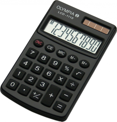 Рачен калкулатор Olympia LCD 1110, LCD екран, соларна енергија и батерија