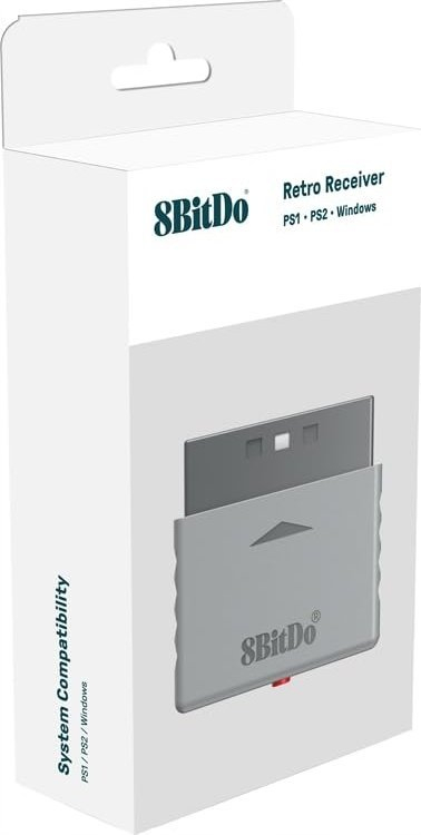 Adapter Bluetooth 8Bitdo Retro Receiver, për PS1 PS2 Windows, kompatibël me Xbox edhe PS5 PS4
