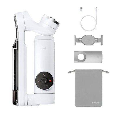 Stabilizues dore Insta360 Flow Creator, 3 aksësh, për smartphone, i bardhë