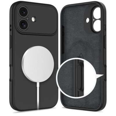 Kapak telefoni Tech-Protect Silicone MagSafe, për iPhone 17, silikon, i zi