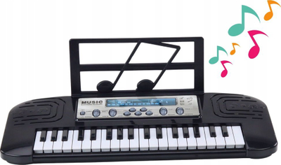 Pianofortë elektrik për kalamoj, 37 taste, me mikrofon, i zi