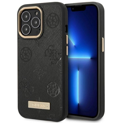 Mbrojtëse telefoni Guess Hard Case iPhone 14 Pro Max, plastikë e fortë, e zezë