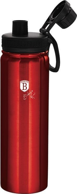 Shishe sportive BerlingerHaus Burgundy Metallic Line, 0.72L, çelik inox 18/10, burgundy metalike