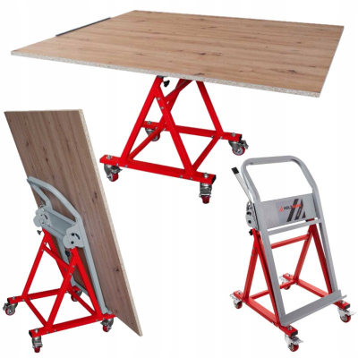 Karrocë platformë Holzmann PW3040KIPP, kapacitet 136kg, mekanizëm kthyes, e kuqe