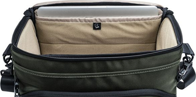 Çantë krahu për fotografi Vanguard VEO SELECT 36S, e madhe, me xhep për laptop, jeshile e errët