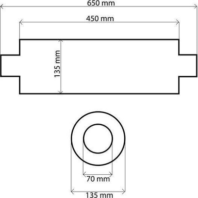 Shurdhues qendror TurboWorks RS 304SS, 70mm, 450mm, metalik
