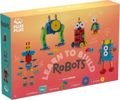 Set ndërtimi Plus Plus Learn to Build Robots, lodër për mësim e lojë, shumëngjyrëshe