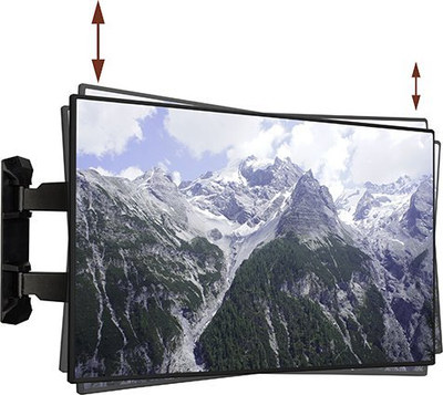 Mbajtëse muri për TV B-Tech, VESA 600 x 400, me anshim dhe rrotullim, e zezë