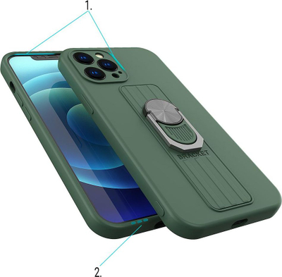 Mbrojtëse telefoni Hurtel Ring Case për Samsung Galaxy A32 4G, silikon, me unazë dhe këmbë, e kuqe