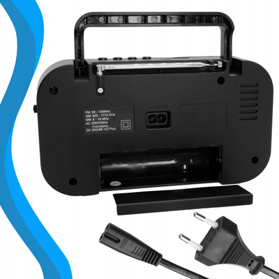 Radio portative Retoo ER1071, Bluetooth FM AM SW, USB TF, e zezë argjendtë