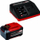 Set baterish dhe karikuesi Einhell Power X-Change, 18V, 5.2Ah Li-Ion, i zi me të kuqe