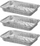 Tavë alumini Mustang Grill Tray, 31×21 cm, set me 3 copë, ngjyrë argjendtë
