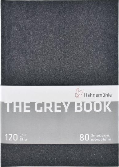Skicëlibër Hahnemühle The Grey Book A4, 120 g/m², 80 faqe, gri e errët