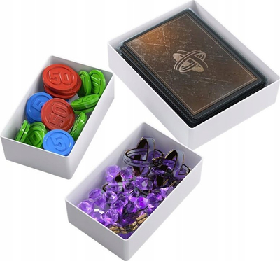 Organizues letrash Gamegenic Token Silo Card Add GGS22035ML, 3 pjesë, për letra standarde dhe mini, i bardhë me gri të errët