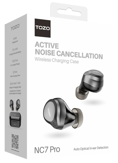 Kufje wireless TOZO NC7 Pro, Bluetooth 5.3, me anulim zhurmash, gri