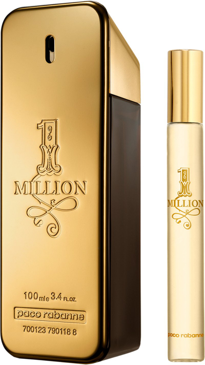 Set parfum për meshkuj Rabanne 1 Million, EDT 100ml, spray udhëtimi 10ml, art i artë