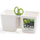 Vazo barishtesh Prosperplast Twins Cube, 2.5L, me gërshërë Herbs Cut, e bardhë