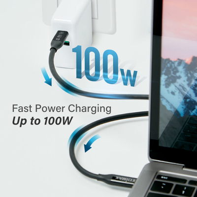 Kabllo USB4 EDIMAX, Thunderbolt 3 USB-C, 0.5m, 40 Gbps, i zi