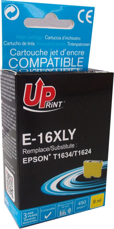 Kartuç boje UPrint E-16XLY C13T16344010, e verdhë, që shkon me printerat Epson WorkForce