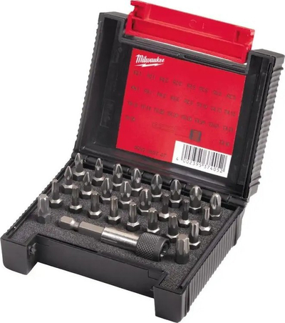 Set bitash për kaçavidë Milwaukee 4932399513, 12 copë, kasetë e vogël, i zi