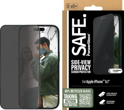 Mbrojtës ekrani PanzerGlass SAFE Privacy, për iPhone 16 15, Ultra Wide Fit, transparent