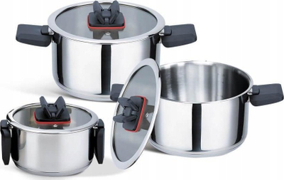 Set tenxheresh Maestro MR3531 6 copë, çelik inox, doreza palosëse, 16cm 20cm 24cm