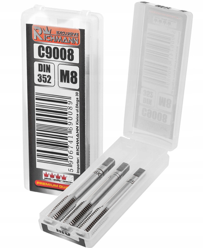 Set çelësa filetoje Richmann C9008, M10 x 1.5 mm, HSS, 3 copë, ngjyrë argjendi