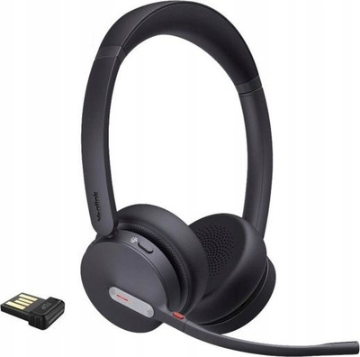 Kufje pa tela Yealink BH70, binaurale on-ear, Bluetooth 5.2, USB A, të zeza, MS Teams