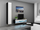 Komodë TV Cama Meble Vigo New, 140 cm, me shkëlqim, e bardhë e zezë