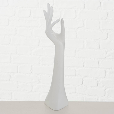 Stativ bizhuterish Boltze Jewelry Stand, 34 cm, dekor në formë dore, i bardhë