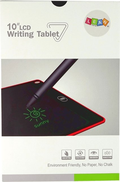 Tablet shkrimi LCD Leantoys 10", me stilolaps, i zi