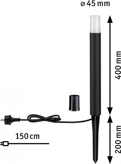 Shtyllë drite jashtë Paulmann Outdoor Post Flare 400, 3W, IP65, e zezë