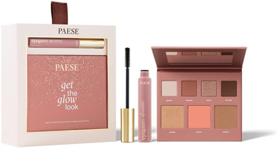 Set grimi Paese Double Glow Look, paletë fytyre dhe sysh, maskarë Eyegasm