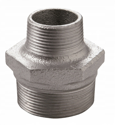 Nipel reduktues i galvanizuar Prandelli N8, DN40 në DN32, 1 1/2" në 1 1/4"