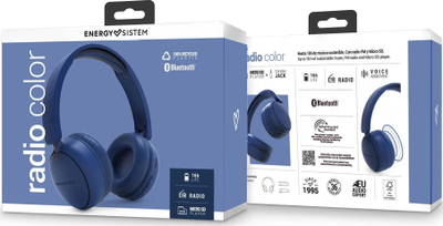 Kufje pa tel Energy Sistem Radio Color, over ear, Bluetooth, blu e errët