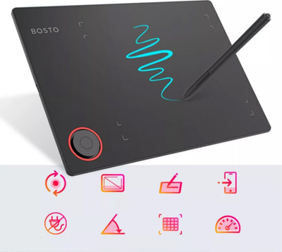 Tablet grafik Bosto T608, stylus me presion, USB, i zi