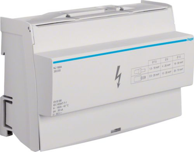 Bllok shpërndarës Hager KJ160A, 4 pole, 160A, gri
