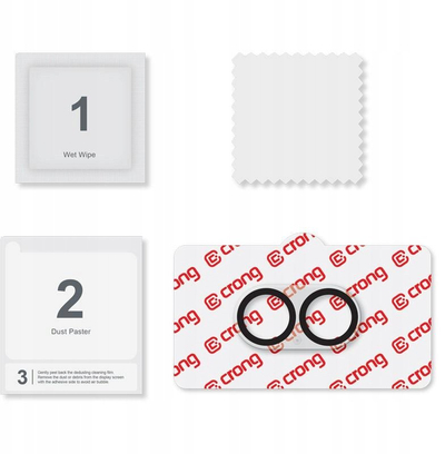 Mbrojtës kamere Crong Lens Protection për iPhone 17, xham 9H, transparent