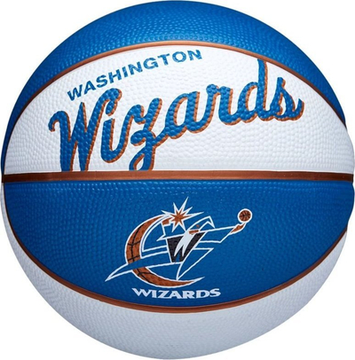 Top basketbolli Wilson Team Retro Washington Wizards Mini Ball WTB3200XBWAS, madhësia 3, gomë, bardh e blu